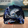 Maxcorners Fishing Cap Midnight Ocean Splash Design Multicolor Options Personalized Name (12 Fish Species)