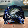 Maxcorners Fishing Cap Midnight Ocean Splash Design Multicolor Options Personalized Name (12 Fish Species)