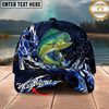 Maxcorners Fishing Cap Midnight Ocean Splash Design Multicolor Options Personalized Name (12 Fish Species)