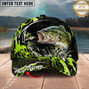 Maxcorners Fishing Cap Neon Green Splash Design Multicolor Options Personalized Name (12 Fish Species)