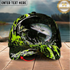 Maxcorners Fishing Cap Neon Green Splash Design Multicolor Options Personalized Name (12 Fish Species)