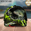 Maxcorners Fishing Cap Neon Green Splash Design Multicolor Options Personalized Name (12 Fish Species)