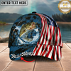 Maxcorners USA Flag Patriotic Style Multicolor Options Personalized Name (12 Fish Species)