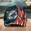 Maxcorners USA Flag Patriotic Style Multicolor Options Personalized Name (12 Fish Species)
