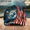 Maxcorners Catfish USA Flag Patriotic Style Multicolor Options Personalized Name (12 Fish Species)