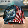Maxcorners USA Flag Patriotic Style Multicolor Options Personalized Name (12 Fish Species)