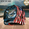 Maxcorners USA Flag Patriotic Style Multicolor Options Personalized Name (12 Fish Species)