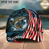 Maxcorners USA Flag Patriotic Style Multicolor Options Personalized Name (12 Fish Species)