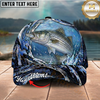 Maxcorners Fishing Cap Midnight Water Swirl Design Multicolor Options Personalized Name (12 Fish Species)