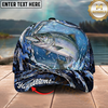 Maxcorners Fishing Cap Midnight Water Swirl Design Multicolor Options Personalized Name (12 Fish Species)