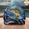 Maxcorners Fishing Cap Midnight Water Swirl Design Multicolor Options Personalized Name (12 Fish Species)