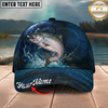 Maxcorners Fishing Cap Midnight Fishing Action Design Multicolor Options Personalized Name (12 Fish Species)