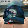 Maxcorners Fishing Cap Midnight Fishing Action Design Multicolor Options Personalized Name (12 Fish Species)