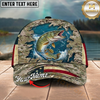 Maxcorners Fishing Cap Patriotic Desert Camo Design Multicolor Options Personalized Name (12 Fish Species)