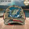 Maxcorners Fishing Cap Patriotic Desert Camo Design Multicolor Options Personalized Name (12 Fish Species)