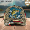 Maxcorners Fishing Cap Patriotic Desert Camo Design Multicolor Options Personalized Name (12 Fish Species)
