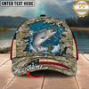 Maxcorners Fishing Cap Patriotic Desert Camo Design Multicolor Options Personalized Name (12 Fish Species)