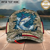 Maxcorners Fishing Cap Patriotic Desert Camo Design Multicolor Options Personalized Name (12 Fish Species)