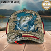 Maxcorners Fishing Cap Patriotic Desert Camo Design Multicolor Options Personalized Name (12 Fish Species)