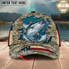 Maxcorners Fishing Cap Patriotic Desert Camo Design Multicolor Options Personalized Name (12 Fish Species)