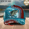 Maxcorners Fishing Cap Patriotic Wave And Zipper Design Multicolor Options Personalized Name (12 Fish Species)