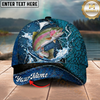 Maxcorners Fishing Cap Cracked Water Splash Design Multicolor Options Personalized Name