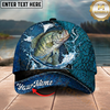 Maxcorners Fishing Cap Cracked Water Splash Design Multicolor Options Personalized Name