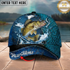 Maxcorners Fishing Cap Cracked Water Splash Design Multicolor Options Personalized Name