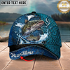 Maxcorners Fishing Cap Cracked Water Splash Design Multicolor Options Personalized Name