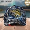 Maxcorners Fishing Cap Navy Ocean Camo Design Multicolor Options Personalized Name (12 Fish Species)