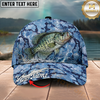 Maxcorners Fishing Cap Blue Water Camo Design Multicolor Options Personalized Name (12 Fish Species)