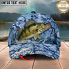 Maxcorners Fishing Cap Blue Water Camo Design Multicolor Options Personalized Name (12 Fish Species)