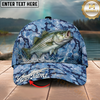 Maxcorners Fishing Cap Blue Water Camo Design Multicolor Options Personalized Name (12 Fish Species)