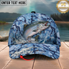 Maxcorners Fishing Cap Blue Water Camo Design Multicolor Options Personalized Name (12 Fish Species)