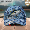 Maxcorners Fishing Cap Blue Water Camo Design Multicolor Options Personalized Name (12 Fish Species)