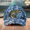 Maxcorners Fishing Cap Blue Water Camo Design Multicolor Options Personalized Name (12 Fish Species)