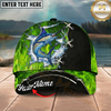 Maxcorners Fishing Cap Neon Green Catfish Design Multicolor Options Personalized Name (12 Fish Species)