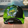 Maxcorners Fishing Cap Neon Green Catfish Design Multicolor Options Personalized Name (12 Fish Species)