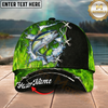 Maxcorners Fishing Cap Neon Green Catfish Design Multicolor Options Personalized Name (12 Fish Species)