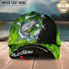 Maxcorners Fishing Cap Neon Green Catfish Design Multicolor Options Personalized Name (12 Fish Species)