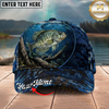 Maxcorners Fishing Cap Underwater River Scene Design Multicolor Options Personalized Name (12 Fish Species)