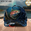 Maxcorners Fishing Cap Underwater River Scene Design Multicolor Options Personalized Name (12 Fish Species)