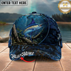 Maxcorners Fishing Cap Underwater River Scene Design Multicolor Options Personalized Name (12 Fish Species)