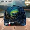 Maxcorners Fishing Cap Underwater River Scene Design Multicolor Options Personalized Name (12 Fish Species)