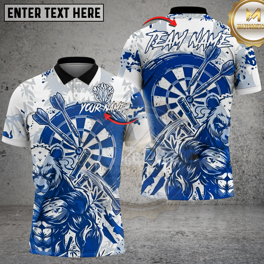 Maxcorners Panda Dartboard Ink Style Multicolor Options Personalized Name, Team Name 3D Shirt (4 Colors)