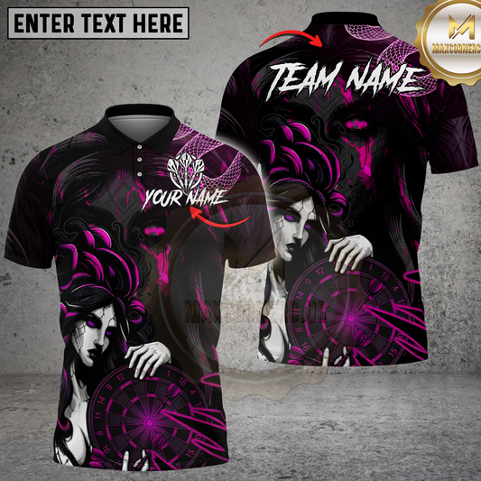 Maxcorners Darts Medusa Gothic Queen Multicolor Options Personalized Name, Team Name 3D Shirt (4 Colors)