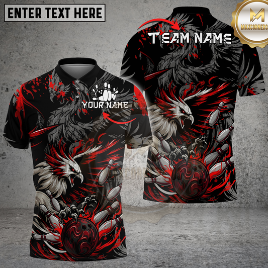 Maxcorners Phoenix Bowling Flame Graphic Multicolor Options Personalized Name, Team Name 3D Shirt (4 Colors)