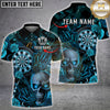Maxcorners Darts Skull Rose Gothic Dark Pink Lightning Personalized Name, Team Name 3D Shirt ( 4 Colors )
