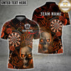 Maxcorners Darts Skull Rose Gothic Dark Pink Lightning Personalized Name, Team Name 3D Shirt ( 4 Colors )