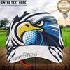 Maxcorners Golf Eagle Head Golf Ball Graphic Personalized Name 3D Cap